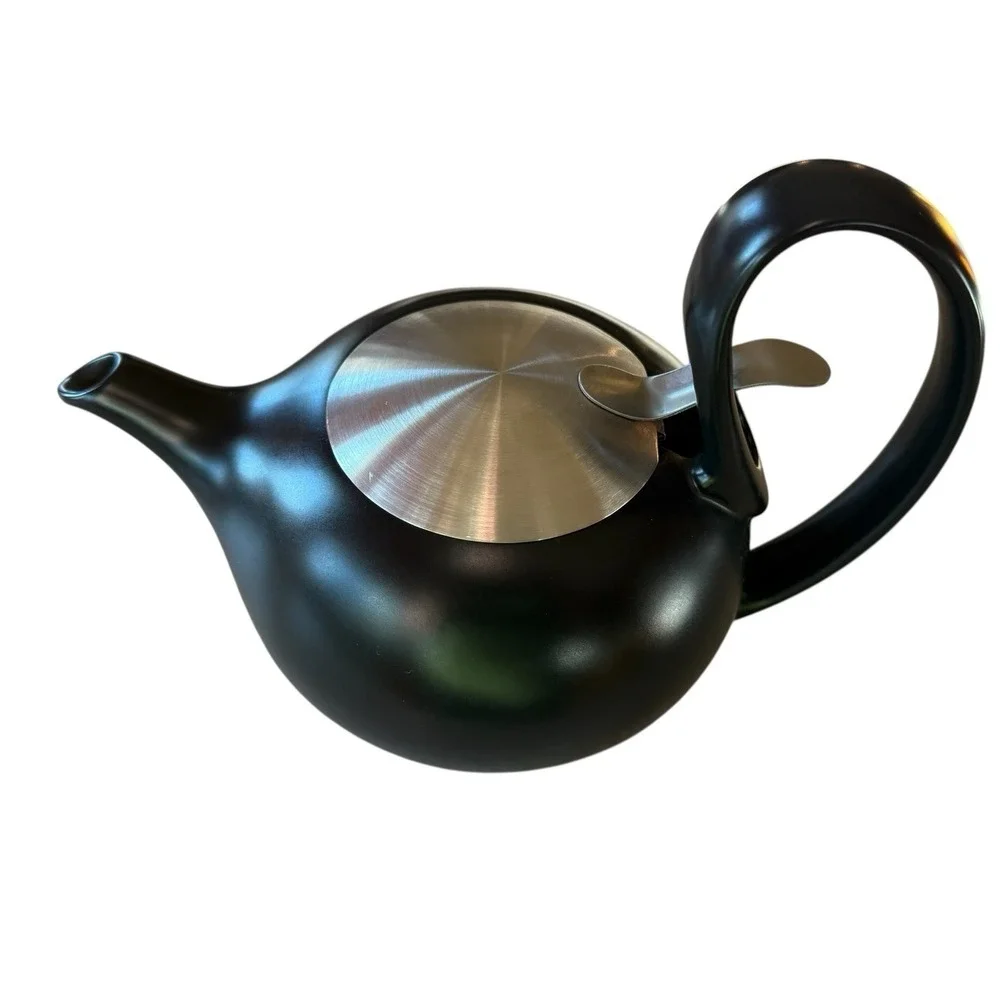 CHANTAL Jasmine Teapot 3 Cup Black Ceramic Stainless Steel Micromesh Infuser